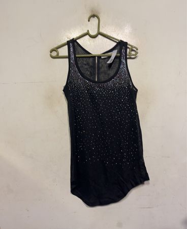 Louise FD Schwarzes Tanktop mit Strass