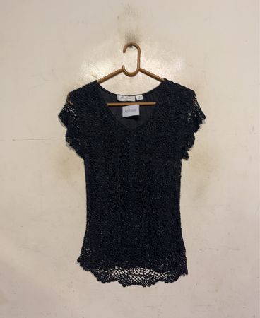 „Mr. Nicole Abend Schwarz Spitze Top NT-77550“