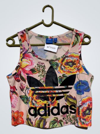Adidas Floral Print Cropped Tank Top