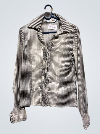 Maps Girl gestreifte Bluse mit Rüschendetail