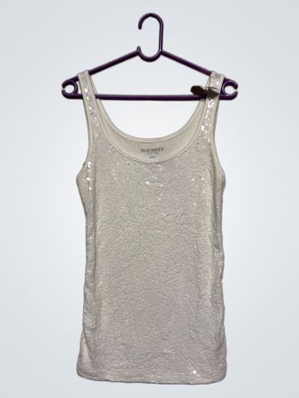 Old Navy weißes Pailletten-Top