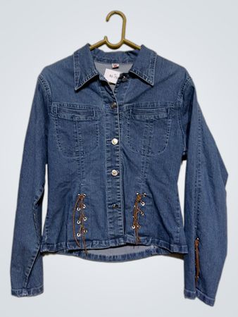 Denimjacke mit Schnürdetail