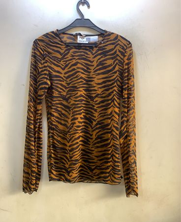 PLN Tiger Print Mesh Top