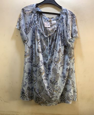 FaithVintage Blaue Paisleymuster Bluse