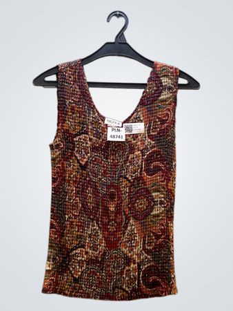 NICOLA Damen Paisley-Print Smocked ärmelloses Tanktop