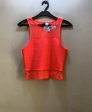 H&M Orange Mesh Crop Tank Top