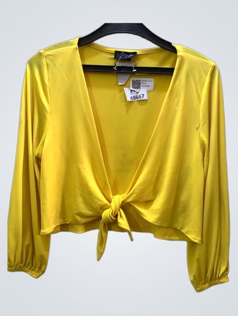 TOPSHOP Gelbes Gekürztes Oberteil mit Krawattenverschluss