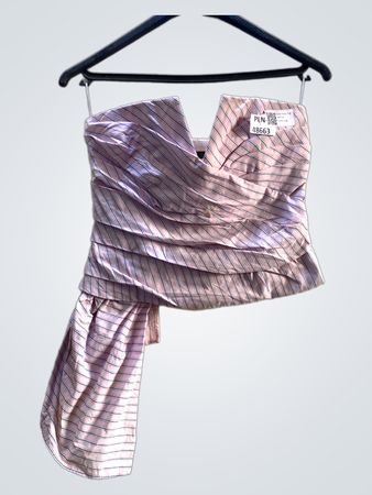 Faith Vintage Pink Gestreiftes Strapless Korsettoberteil
