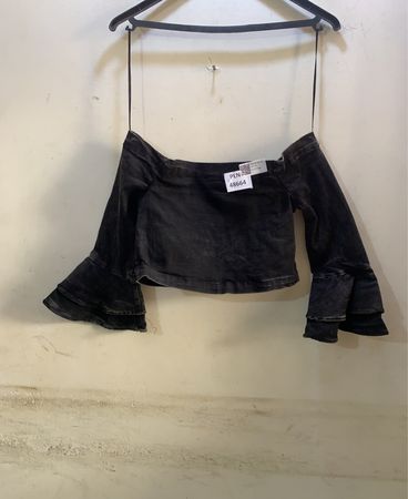 FaithVintage Schwarzes Schulterfreies Oberteil mit Glockenärmeln