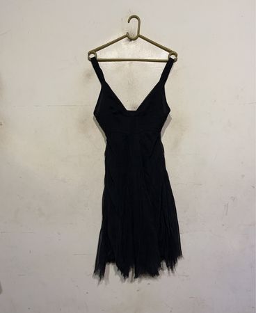 Schwarzes Spaghetti-Trägerkleid