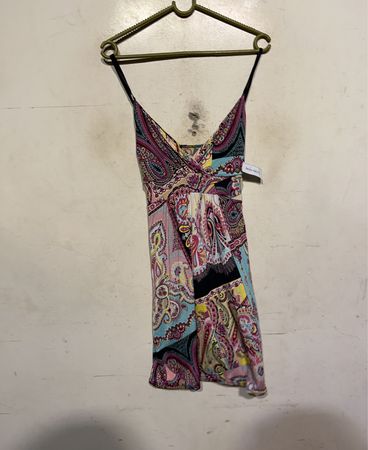 Paisley Print Spaghetti Strap Kleid