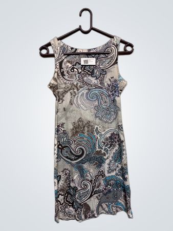 EXLARGE Paisley-Print ärmelloses Kleid