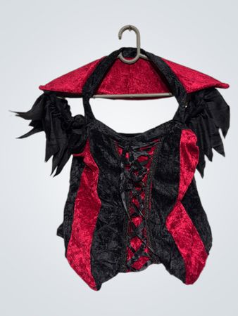 Rot und Schwarzes Vampirkostüm-Oberteil