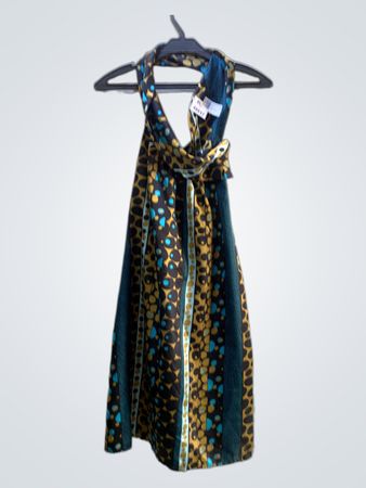 FaithVintage Halsband Kleid mit abstraktem Druck