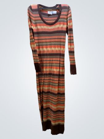 FaithVintage Gestreiftes Maxikleid