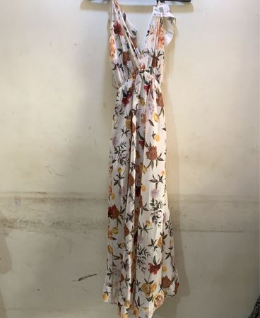 FaithVintage Blumenmuster Rüschenshirt Maxikleid