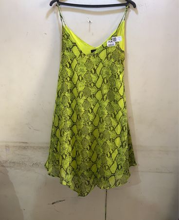 Neon Schlange Druck Slip Kleid