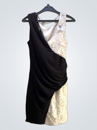 FaithVintage Schwarz- und Weißspitzenkleid