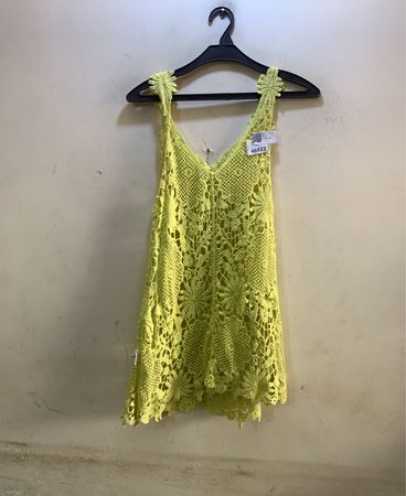 FaithVintage Gelbes Häkelkleid