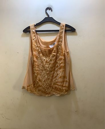 FaithVintage Perlenbesetztes Pailletten-Trägershirt
