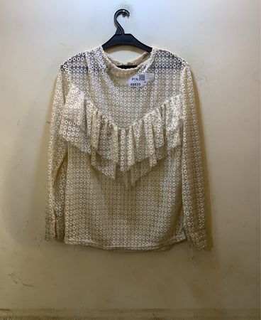 FaithVintage Spitze Rüschenshirt