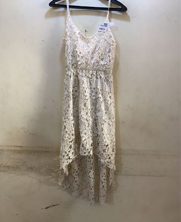 Cream Lace High-Low Dress