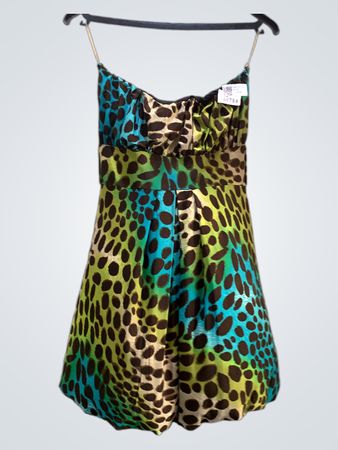 FaithVintage trägerloses Kleid mit Leopardenmuster