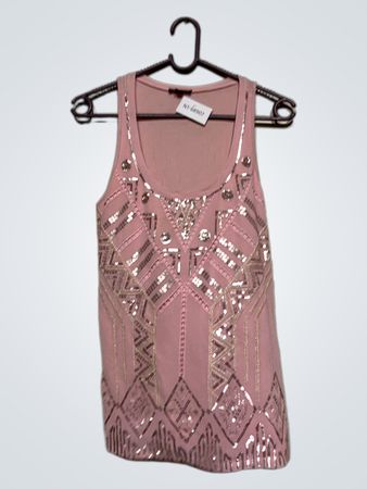 Rosafarbenes Tanktop mit Pailletten