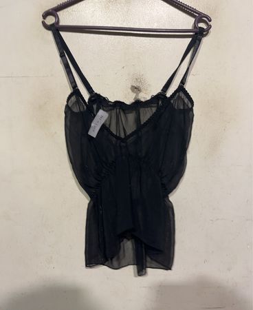 Schwarzes transparentes Trägertop