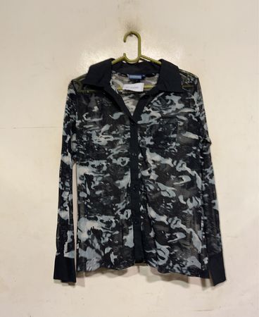 Tom Tompson Sheer Printed Long Sleeve Shirt