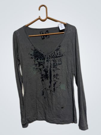 MOMENT Damen Langarm V-Ausschnitt T-Shirt
