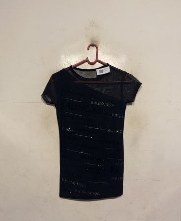 Balenciaga All-Over Logo Mesh T-Shirt