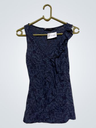 WE Damen Floral Print ärmelloses Oberteil mit Rüschendetail