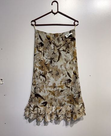 Florales Druck Rüsche Saum Midi Rock
