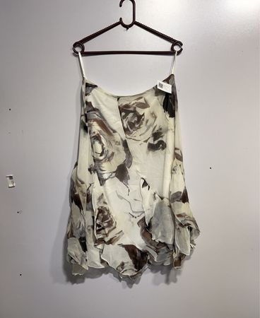 Anna Floral Print Asymmetrical Hem Rock