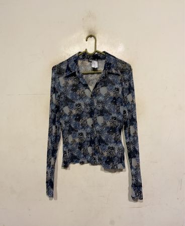 Mexx Langarm Bluse mit floralem Druck aus durchscheinendem Material