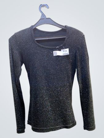 Schwarzes langärmeliges Top mit Glitzer