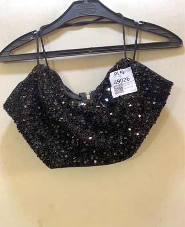 FaithVintage Schwarzes Pailletten-Crop-Top