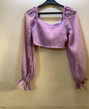 FaithVintage Lila Raffung Crop Top