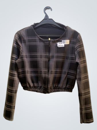 FaithVintage Kariertes Cropped-Jackett