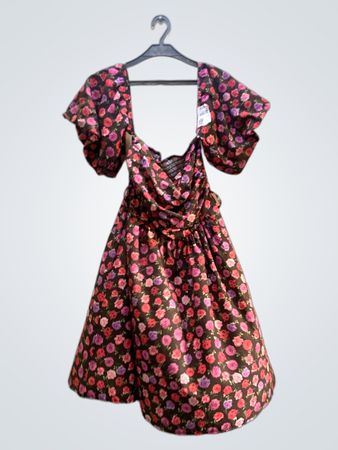 FaithVintage Blumen Puffärmelkleid