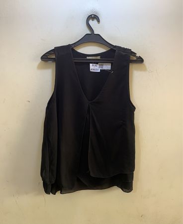 FaithVintage Schwarzes Ärmelloses V-Ausschnitt-Top