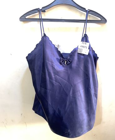 FaithVintage marineblaue Spaghettiträgerbluse