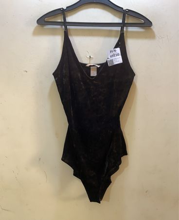 Schwarzer Samt Cami Bodysuit