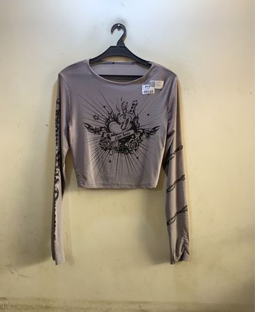 FaithVintage Langarm-Graphic-Crop-Top