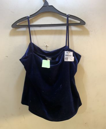 FaithVintage Blaue Samt-Trägershirt