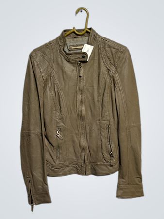 Chattawak Damen Taupe Kunstleder Motorradjacke