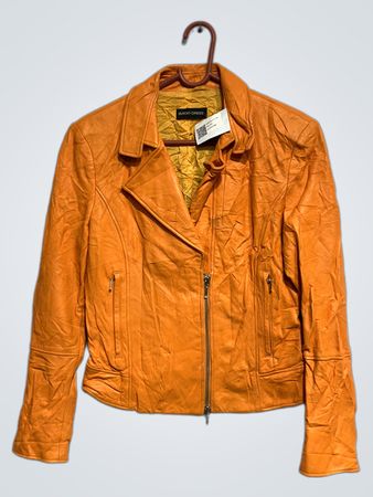 BLACKY DRESS Orange Lederjacke