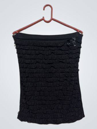 Schwarzes Rüschenshirt