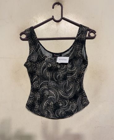 Yendi Paris Black & White Swirl Print Tank Top